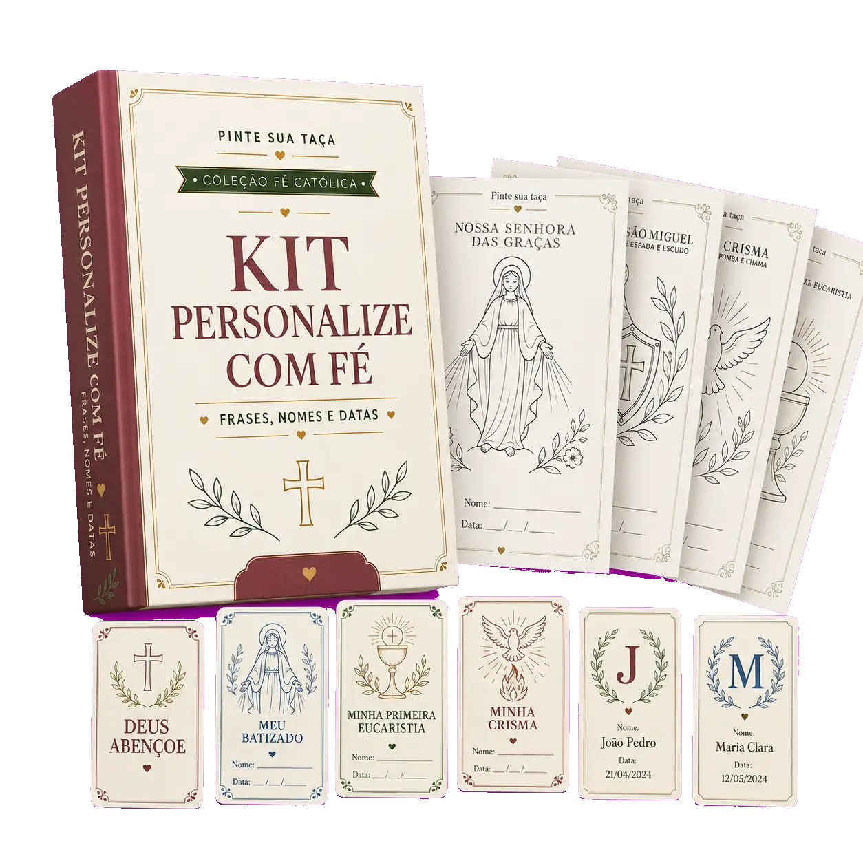 Bônus Kit Personalize com Fé com frases, nomes e datas